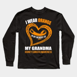 In My Memory Of My Grandma Kidney Cancer Awareness Long Sleeve T-Shirt